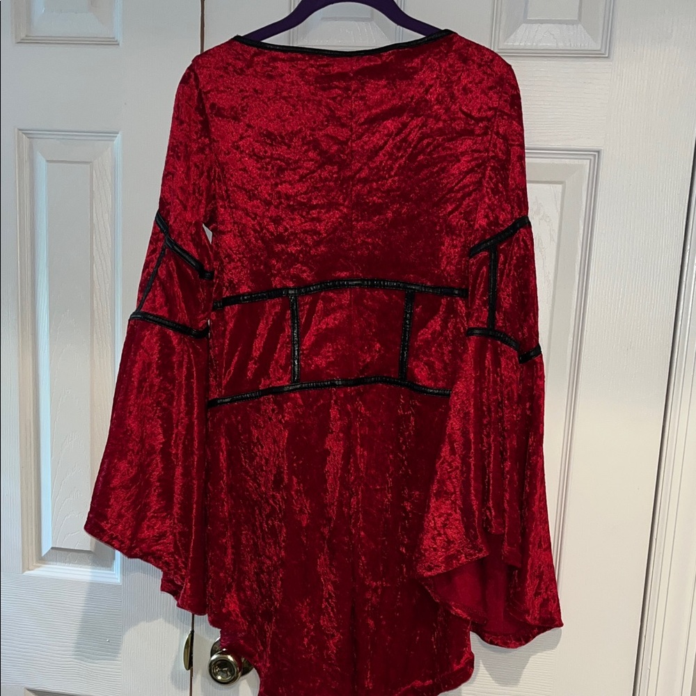 Lip Service Vintage Goth Vampire Velvet Lace Up Top - Picture 4 of 4